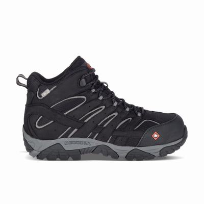 Merrell Moab Vertex Mid Waterproof Comp Toe Wide Width Arbetsskor Herr Svarta (SE148905)